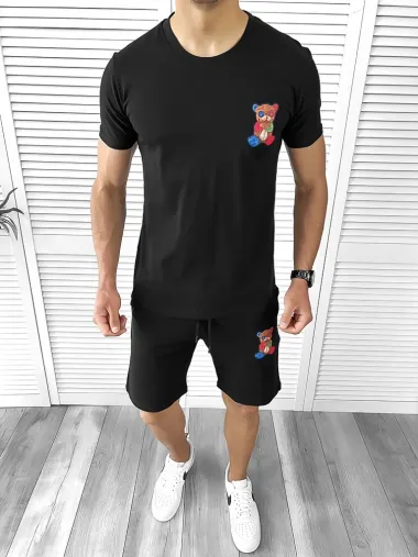 Pantaloni scurti de trening negri 10591 P19-2.1